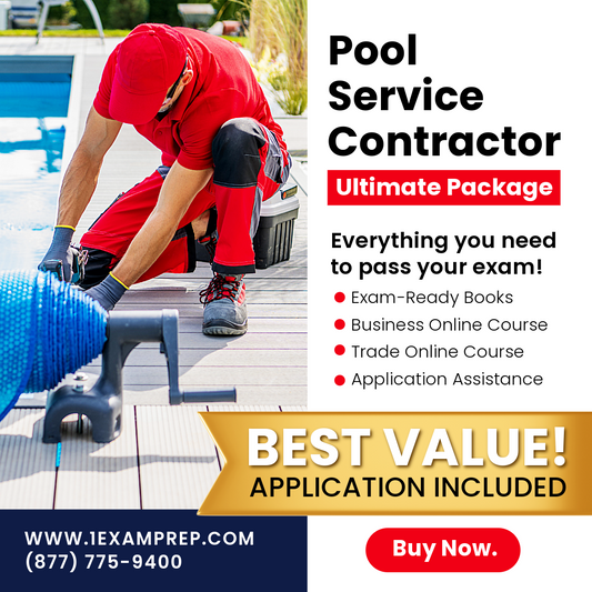 FLORIDA SERVICE POOL CONTRACTOR ULTIMATE EXAM PREP RENTAL PACKAGE