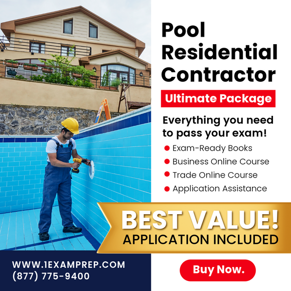 FLORIDA RESIDENTIAL POOL CONTRACTOR ULTIMATE EXAM PREP RENTAL PACKAGE