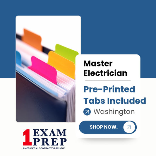 2023 Washington Master Electrician Exam Pre Printed Tabs