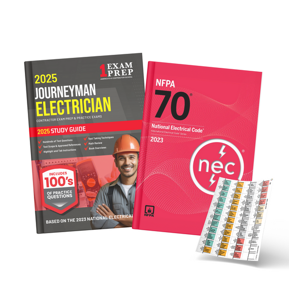 2025 Journeyman Electrician Study Guide & National Electrical Code Combo with Tabs (Based on the 2023 NEC)