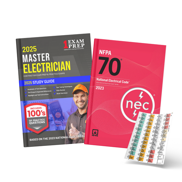 2025 Master Electrician Study Guide & National Electrical Code Combo with Tabs (Based on the 2023 NEC)