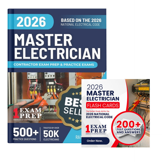 2026 Master Electrician Exam Prep and Study Guide + Flash Card Combo: 12 Practice Exams +2 Full Final Exams: Trusted by 50k Electricians