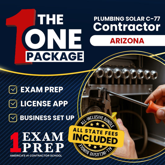 The 1 Package: All-Inclusive Arizona Plumbing, Including Solar Commercial Contractor (C-77) Exam, Licensing & Business Setup Solution