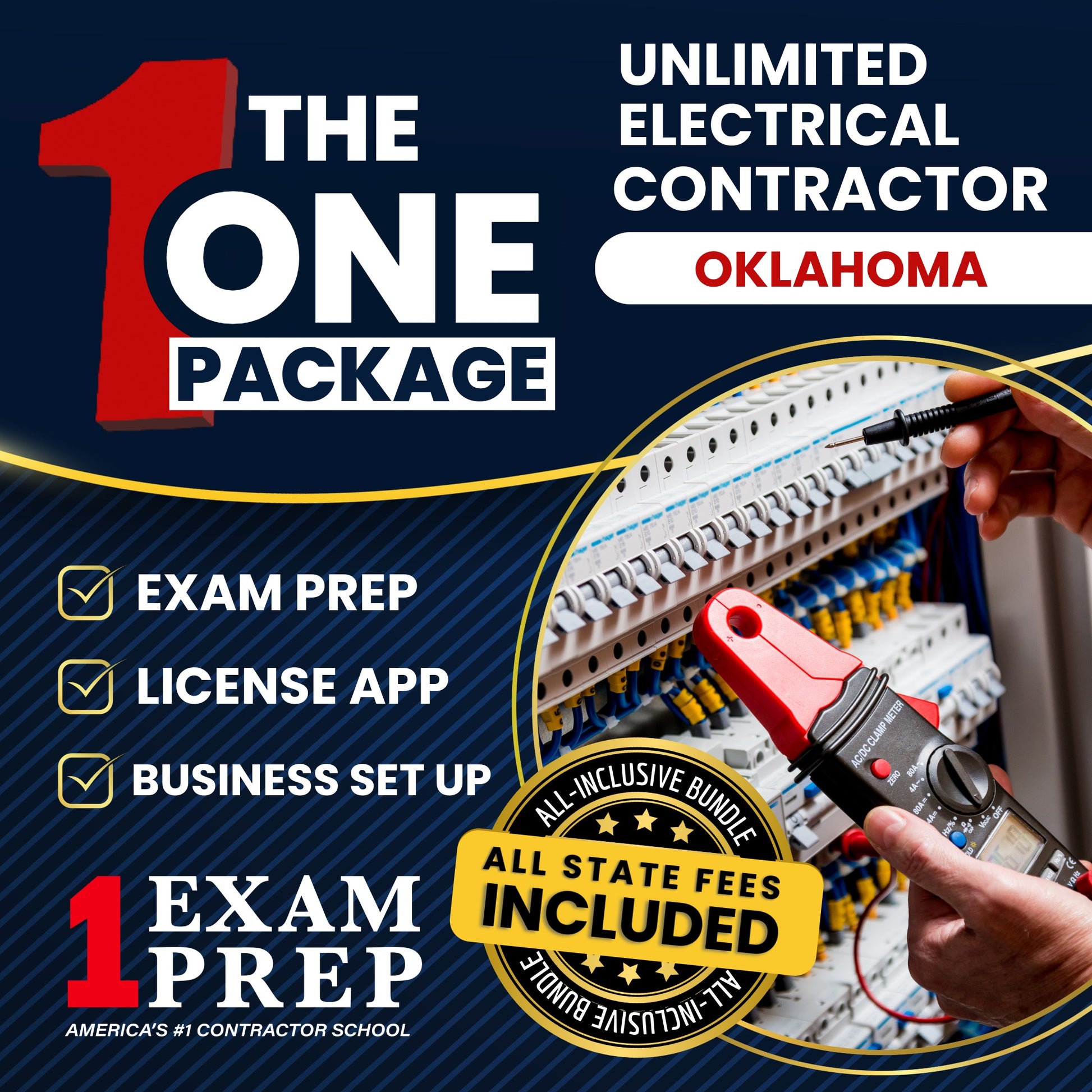 The 1 Package: All-Inclusive Oklahoma Unlimited Electrical Contractor Exam, Licensing & Business Setup Solution