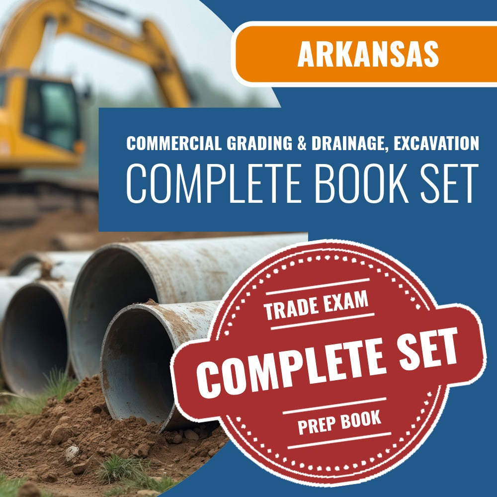 Arkansas Commercial Grading & Drainage, Excavation Contractor Exam Book Package