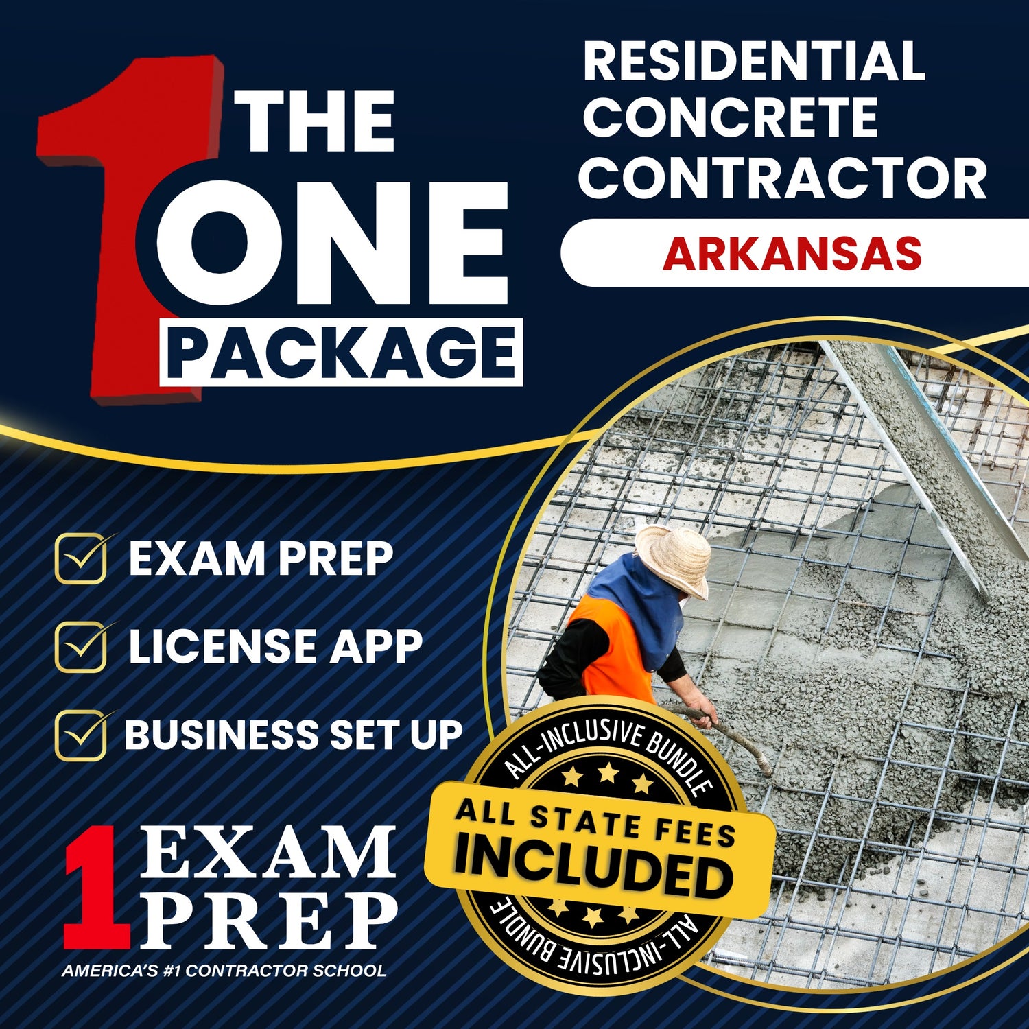 The 1 Package: All-Inclusive Arkansas Residential Concrete Contractor Exam, Licensing & Business Setup Solution