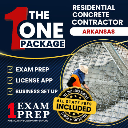 The 1 Package: All-Inclusive Arkansas Residential Concrete Contractor Exam, Licensing & Business Setup Solution