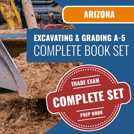 Arizona Excavating, Grading and Oil Surfacing Commercial Contractor (A-5) Exam Book Package