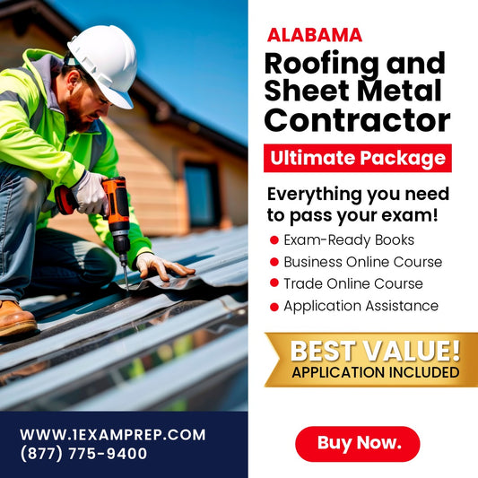 Alabama Roofing and Sheet Metal Contractor Ultimate Exam Prep Rental Package