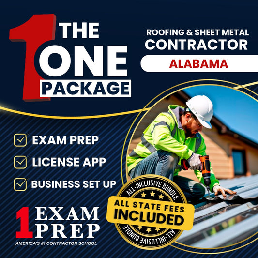 The 1 Package: All-Inclusive Alabama Roofing and Sheet Metal Contractor Exam, Licensing & Business Setup Solution