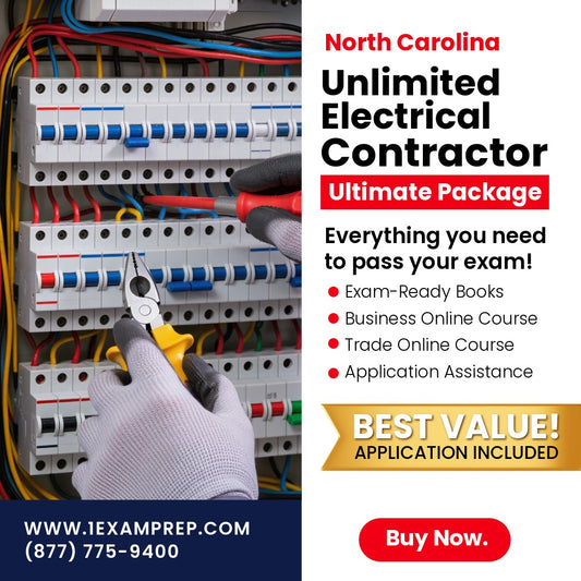 North Carolina Unlimited Electrical Contractor Ultimate Exam Prep Rental Package