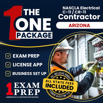 The 1 Package: All-Inclusive Arizona NASCLA Accredited Trade Examination for Electrical Contractors (C-11) (CR-11) Exam, Licensing & Business Setup Solution