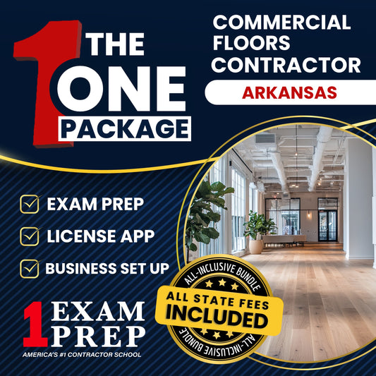 The 1 Package: All-Inclusive Arkansas Commercial Floors, Floor Covering Contractor Exam, Licensing & Business Setup Solution