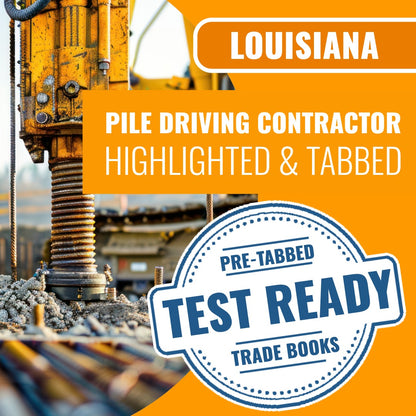 Louisiana Pile Driving Contractor Exam Highlighted & Tabbed Book Package