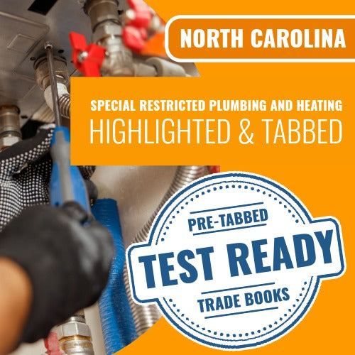 North Carolina Special Restricted Plumbing and Heating Contractor Exam Highlighted & Tabbed Book Package