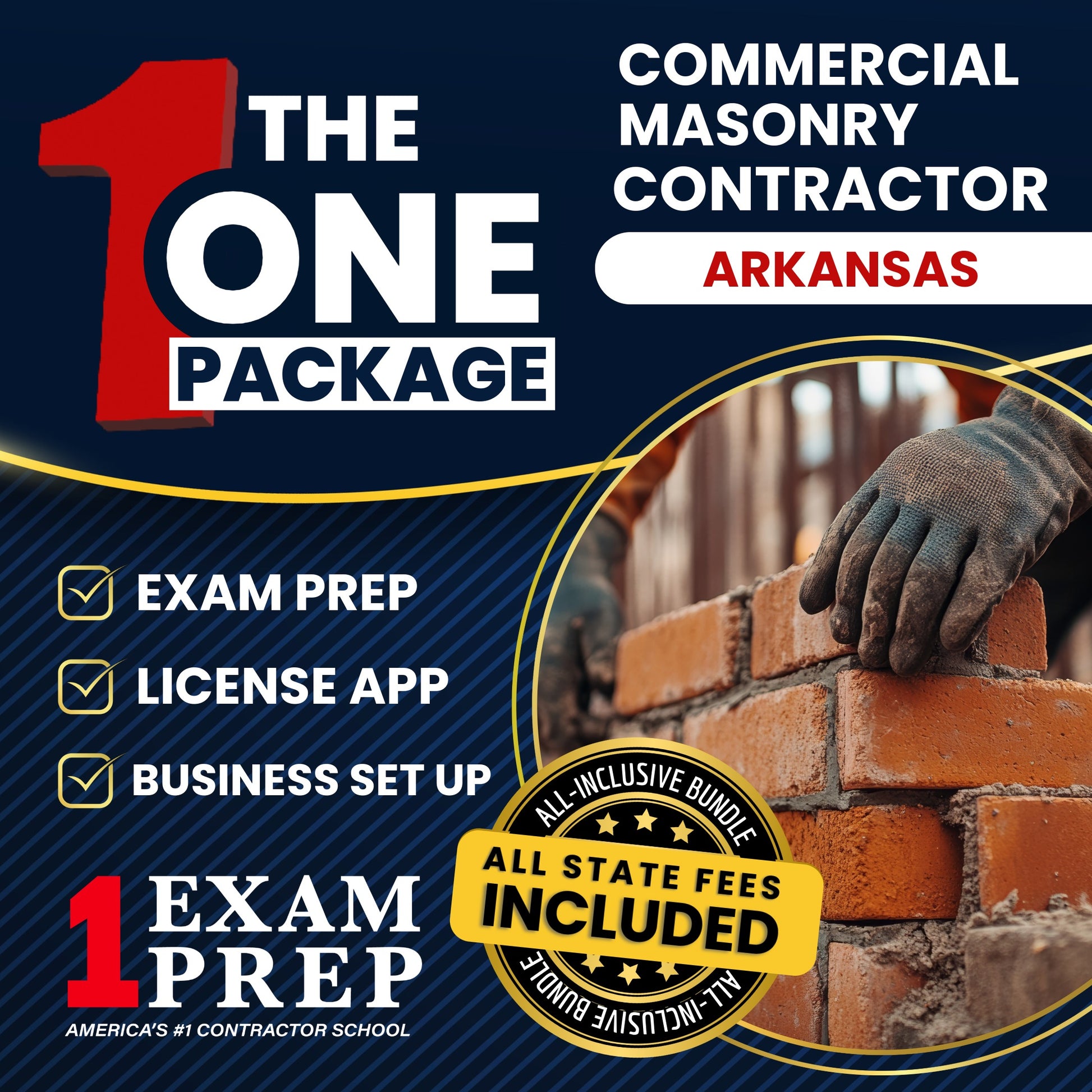 The 1 Package: All-Inclusive Arkansas Commercial Masonry Contractor Exam, Licensing & Business Setup Solution