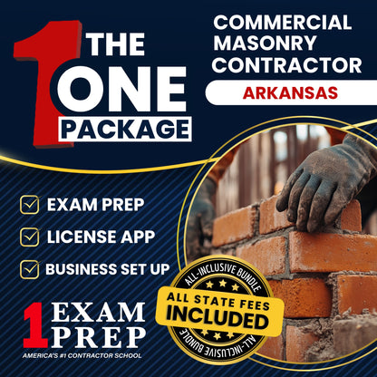 The 1 Package: All-Inclusive Arkansas Commercial Masonry Contractor Exam, Licensing & Business Setup Solution