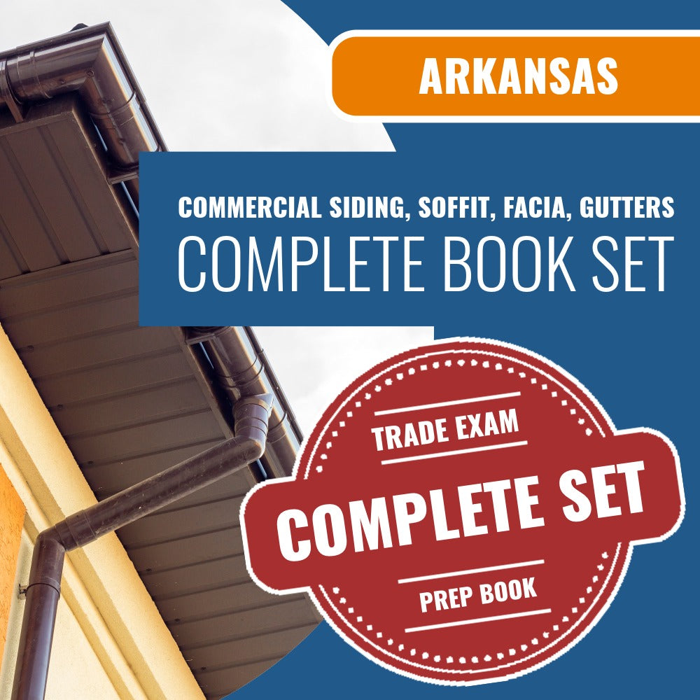 Arkansas Commercial Siding, Soffit, Fascia, and Gutters Contractor Exam Book Package