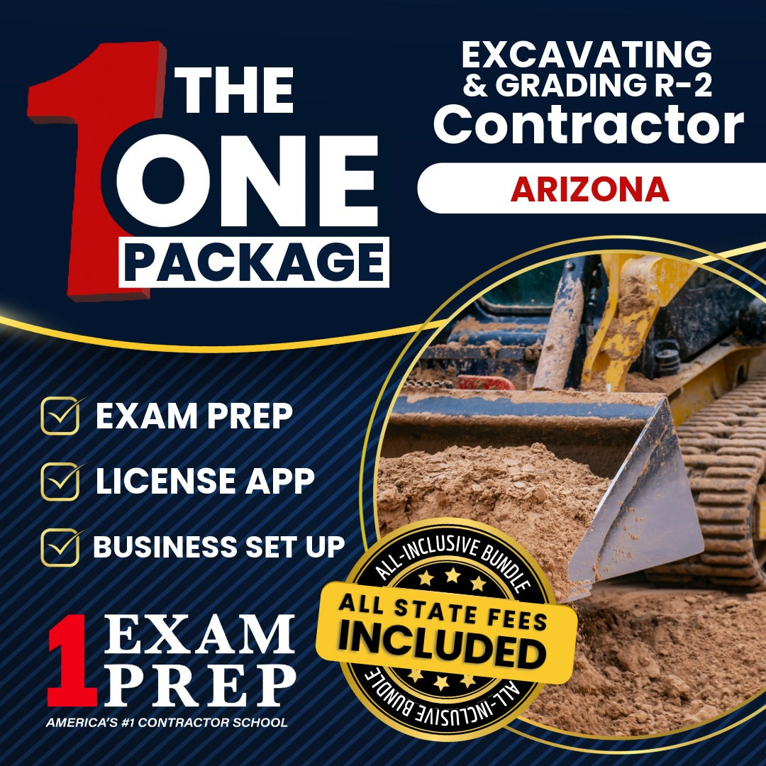 The 1 Package: All-Inclusive Arizona Excavating, Grading and Oil Surfacing Residential Contractor (R-2) Exam, Licensing & Business Setup Solution