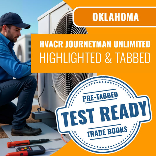 Oklahoma HVACR Journeyman Unlimited Contractor Highlighted & Tabbed Book Package