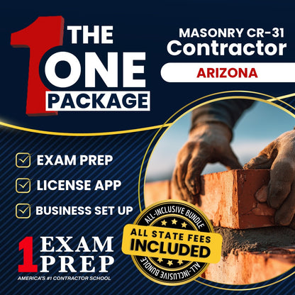 The 1 Package: All-Inclusive Arizona Masonry Residential / Commercial Contractor (CR-31) Exam, Licensing & Business Setup Solution