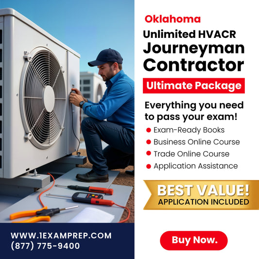 Oklahoma HVACR Journeyman Unlimited Contractor Ultimate Exam Prep Rental Package