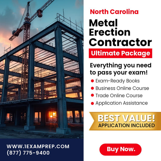 North Carolina Metal Erection Contractor Ultimate Exam Prep Rental Package