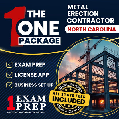 The 1 Package: All-Inclusive North Carolina Metal Erection Contractor Exam, Licensing & Business Setup Solution
