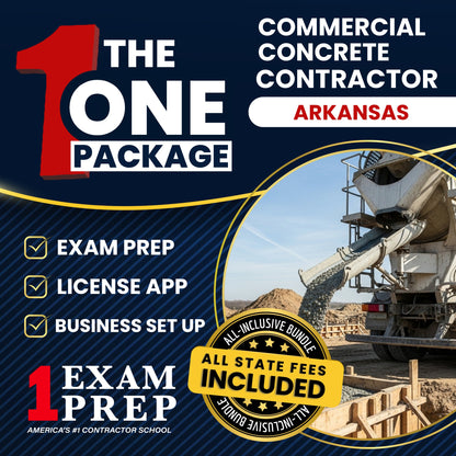 The 1 Package: All-Inclusive Arkansas Commercial Concrete Contractor Exam, Licensing & Business Setup Solution