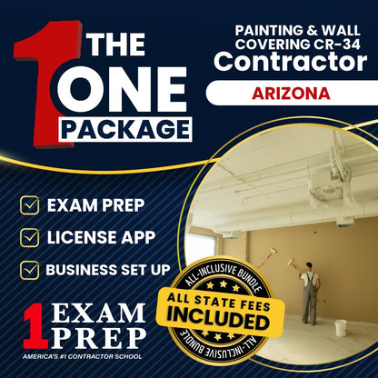 The 1 Package: All-Inclusive Arizona Painting and Wall Covering Residential / Commercial Contractor (CR-34) Exam, Licensing & Business Setup Solution