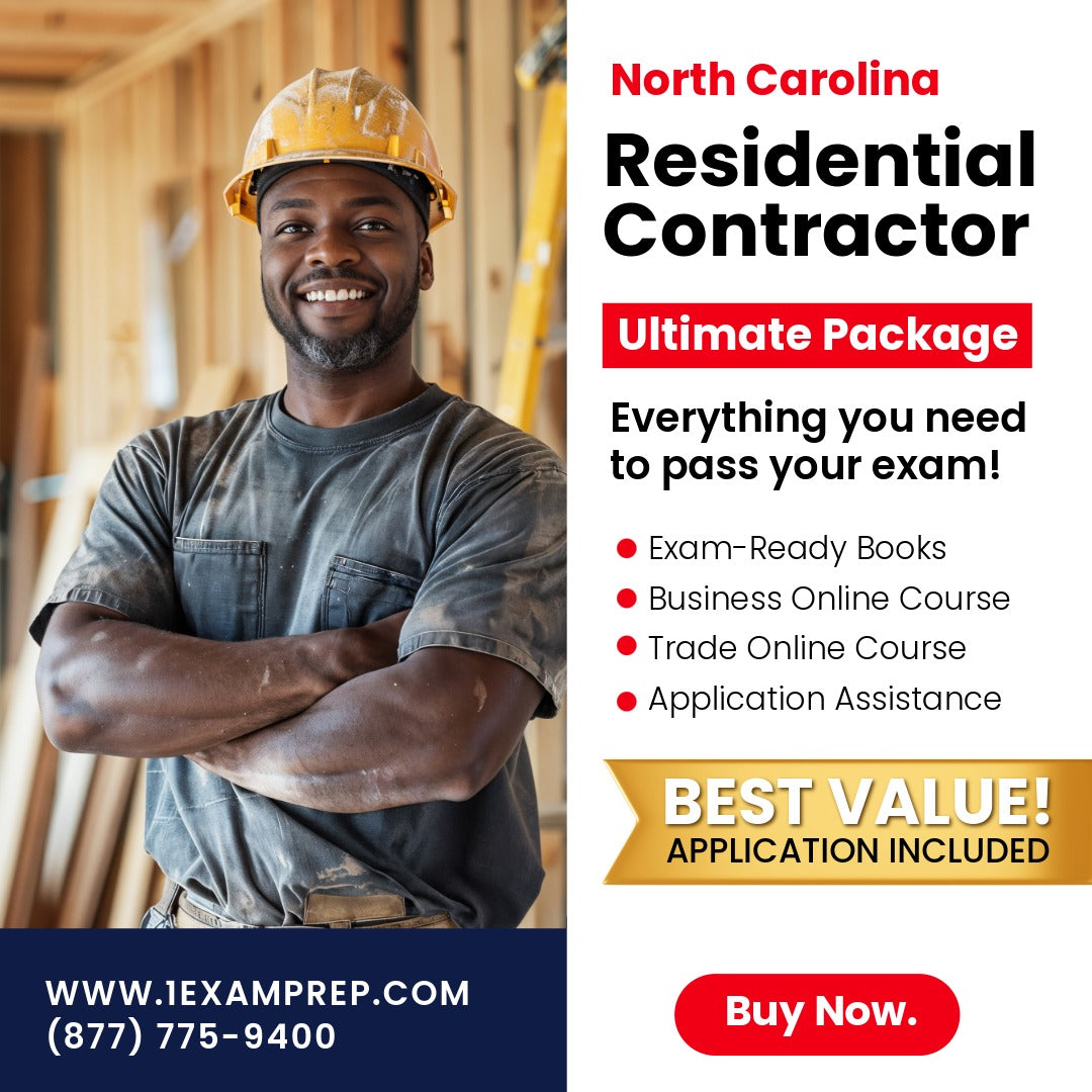 North Carolina Residential Contractor Ultimate Exam Prep Rental Package