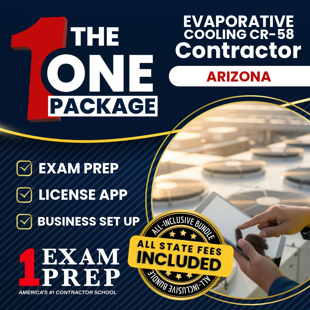 The 1 Package: All-Inclusive Arizona Evaporative Cooling and Ventilating Residential / Commercial Contractor (CR-58) Exam, Licensing & Business Setup Solution