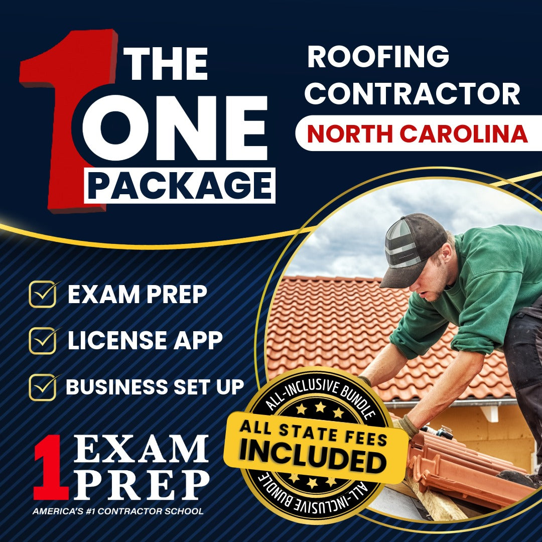 The 1 Package: All-Inclusive North Carolina Roofing Contractor Exam, Licensing & Business Setup Solution