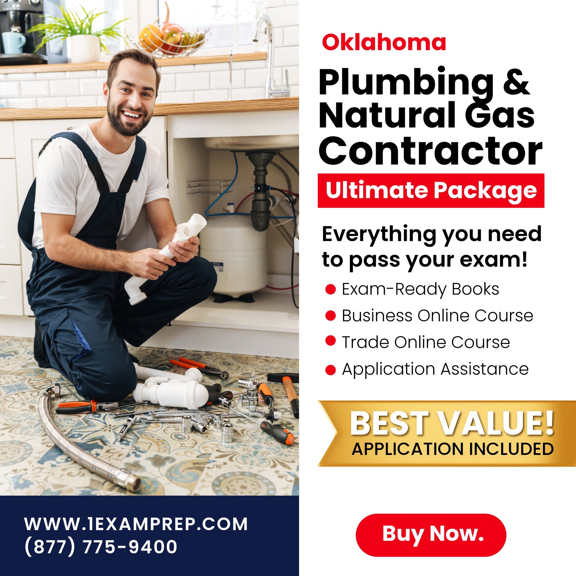 Oklahoma Plumbing and Natural Gas Contractor Ultimate Exam Prep Rental Package