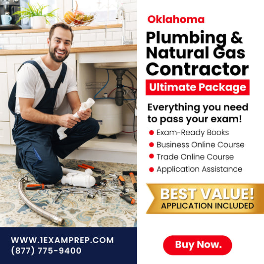 Oklahoma Plumbing and Natural Gas Contractor Ultimate Exam Prep Rental Package