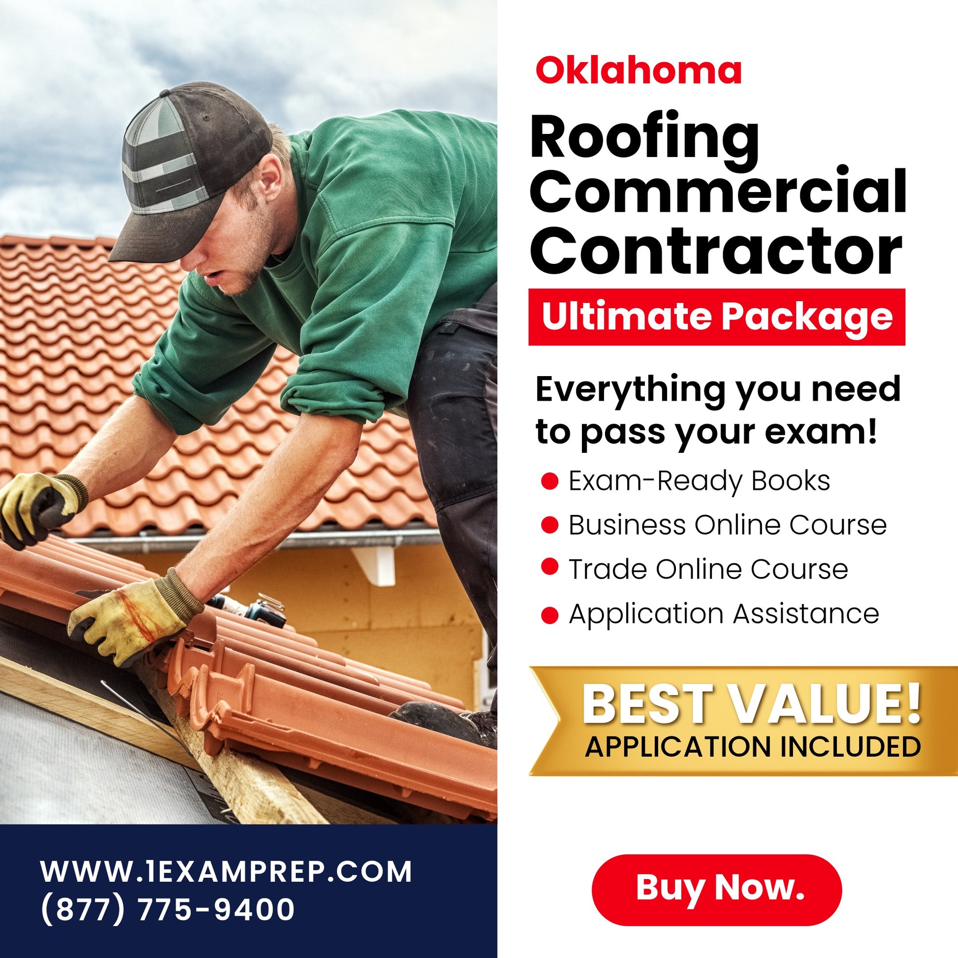 Oklahoma Roofing Contractor Commercial Endorsement Contractor Ultimate Exam Prep Rental Package