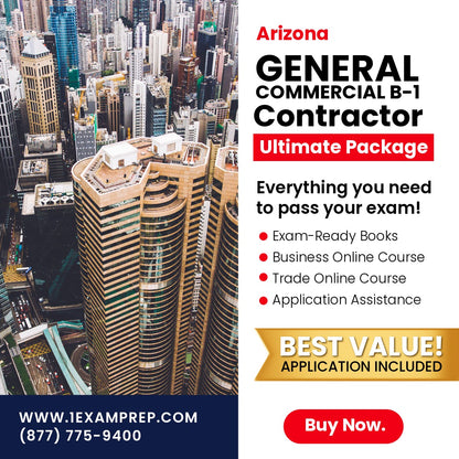 Arizona General Commercial Contractor (B-1)  Ultimate Exam Prep Rental Package