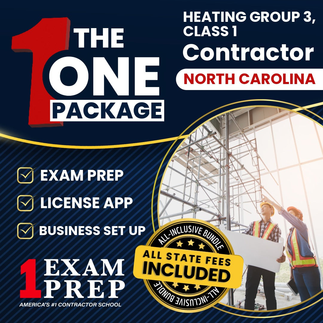 The 1 Package: All-Inclusive North Carolina Heating Group 3, Class 1 Contractor Licensing & Business Setup