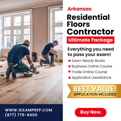 Arkansas Residential Floors, Floor Covering Contractor Ultimate Exam Prep Rental Package