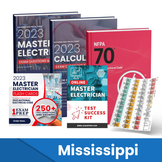 2023 Mississippi Master Electrician Exam Prep Study Guides & Code Book Ultimate Combo (Based on the 2023 NEC)