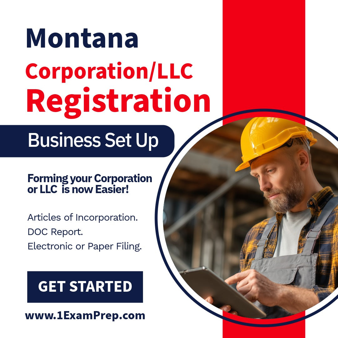 Montana Corporation or LLC Filing Registration Formation Setup