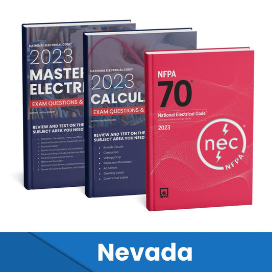 2023 Nevada Master Electrician + Electrician Calculations Study Guides & National Electrical Code Combo (Based on the 2023 NEC)