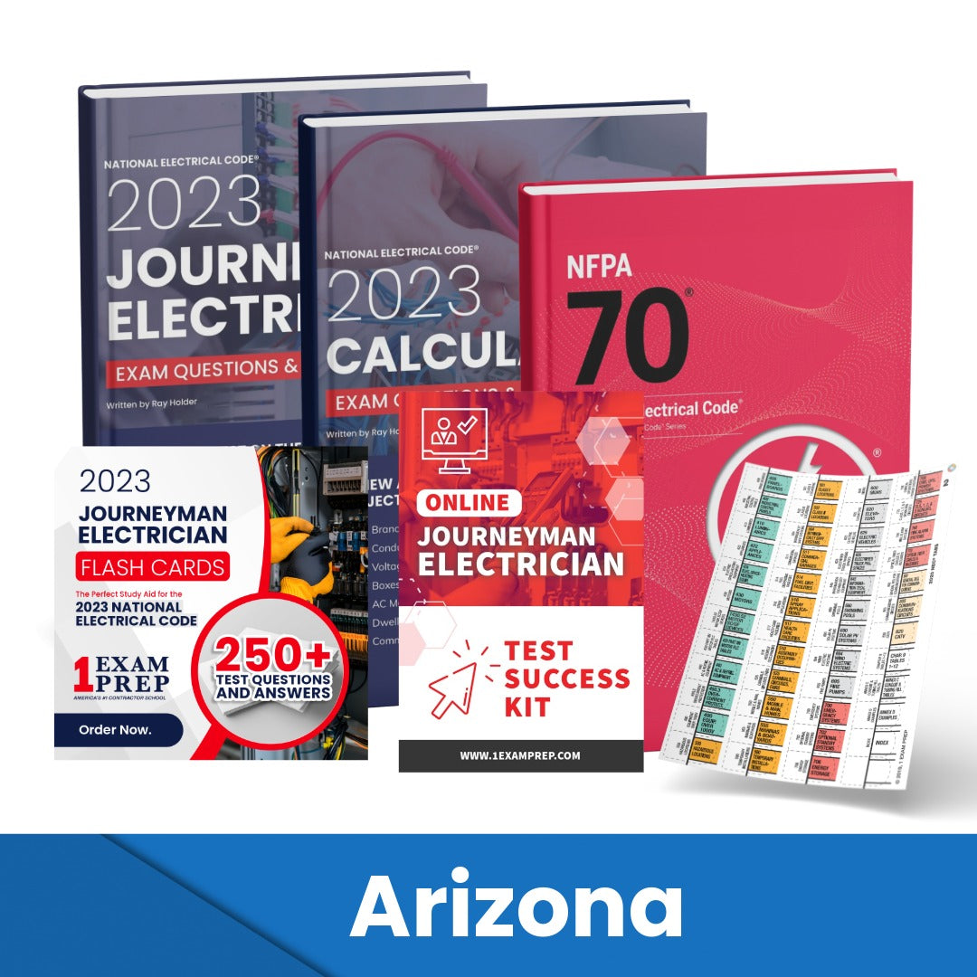 2023 Arizona Journeyman Electrician Exam Prep Study Guides & Code Book Ultimate Combo (Based on the 2023 NEC)