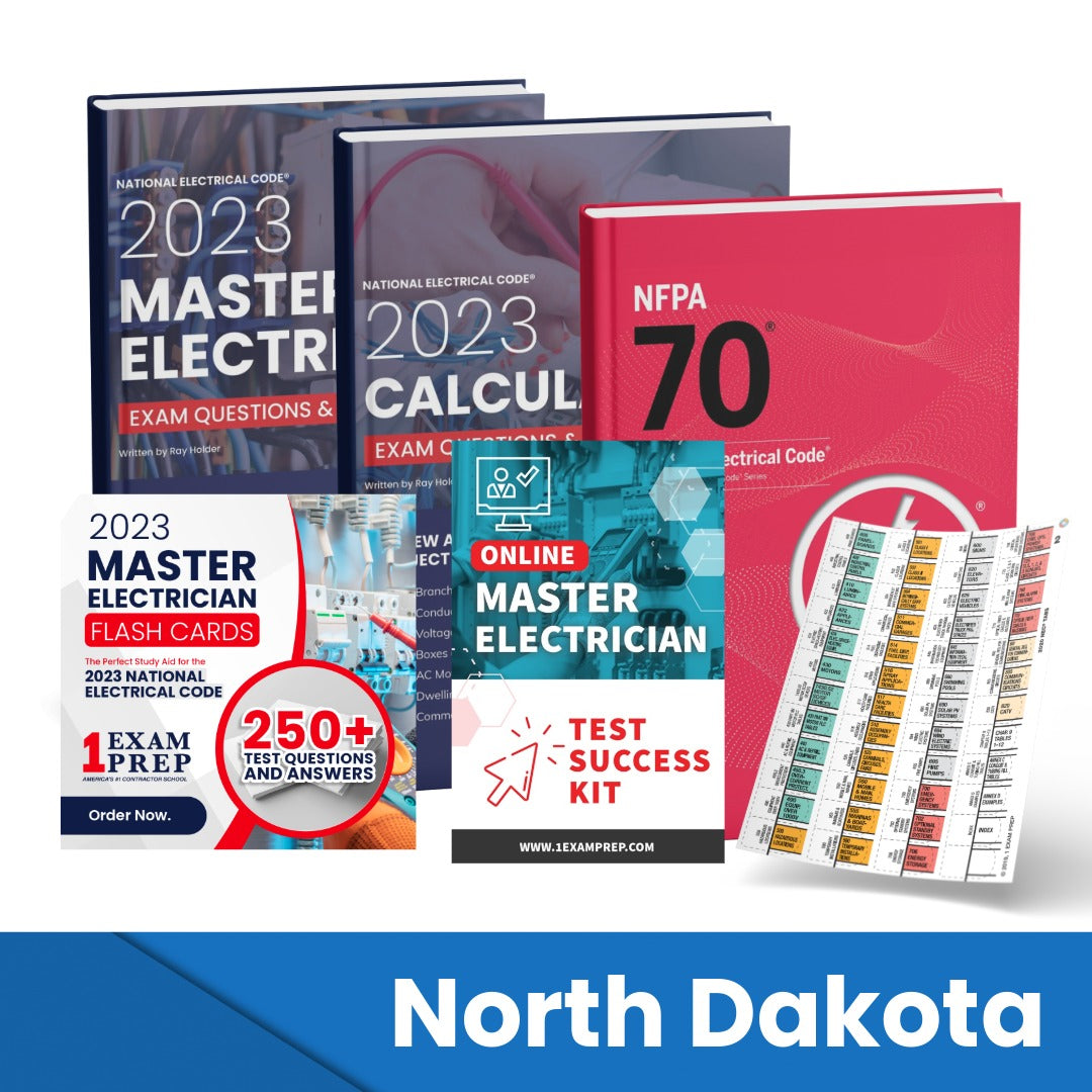 2023 North Dakota Master Electrician Exam Prep Study Guides & Code Book Ultimate Combo (Based on the 2023 NEC)