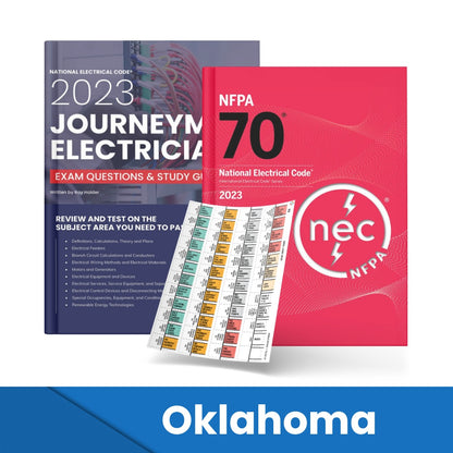 2023 Oklahoma Journeyman Electrician Study Guide & National Electrical Code Combo with Tabs (Based on the 2023 NEC)
