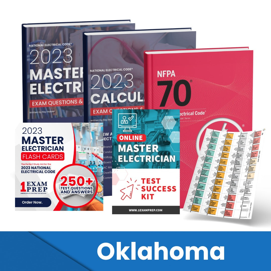 2023 Oklahoma Master Electrician Exam Prep Study Guides & Code Book Ultimate Combo (Based on the 2023 NEC)