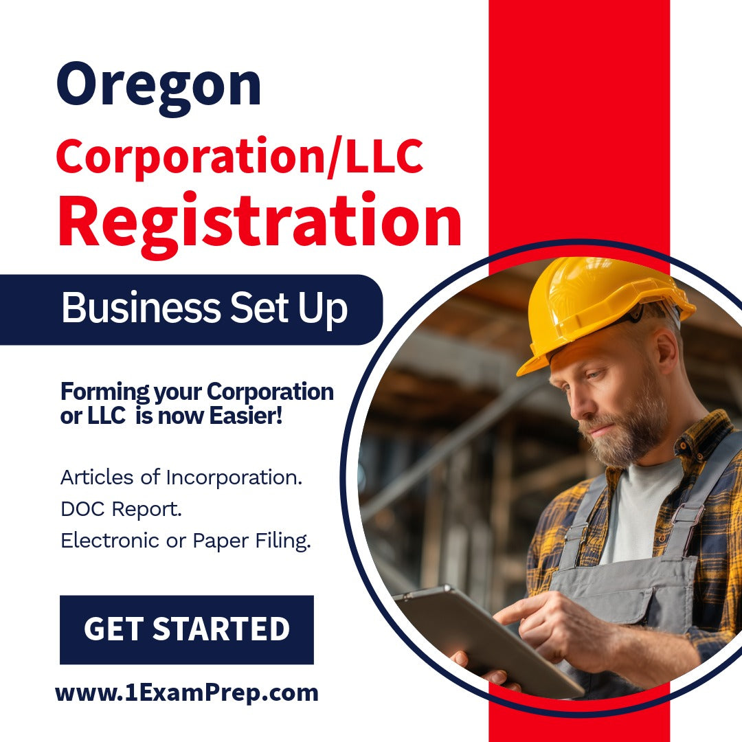 Oregon Corporation or LLC Filing Registration Formation Setup