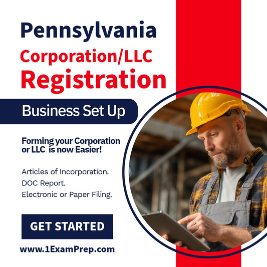 Pennsylvania Corporation or LLC Filing Registration Formation Setup