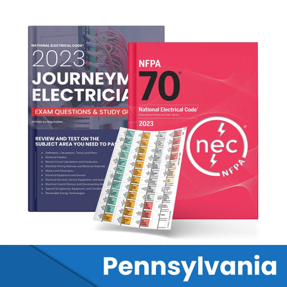 2023 Pennsylvania Journeyman Electrician Study Guide & National Electrical Code Combo with Tabs (Based on the 2023 NEC)