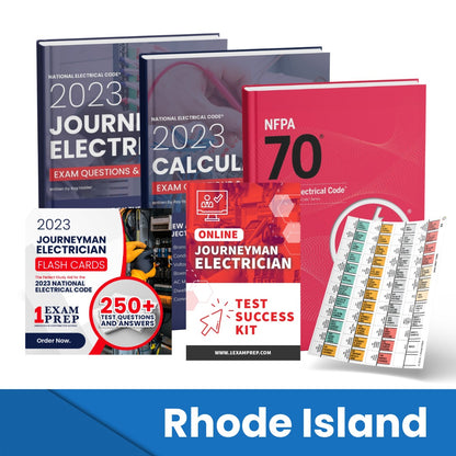 2023 Rhode Island Journeyman Electrician Exam Prep Study Guides & Code Book Ultimate Combo (Based on the 2023 NEC)